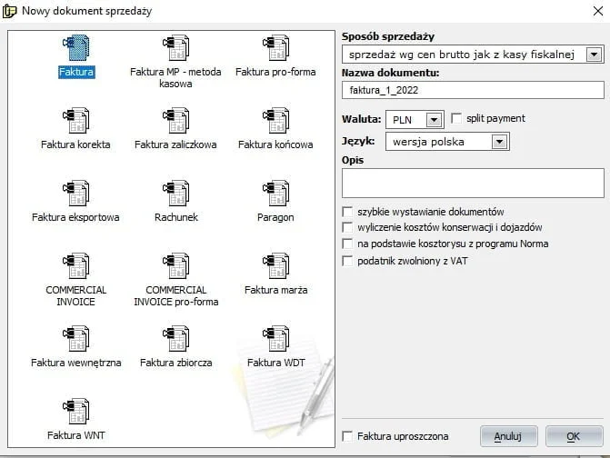 20 - program do wystawiania faktur - faktura