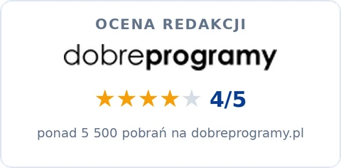 Ocena redakcji 4/5 w serwisie dobreprogramy.pl