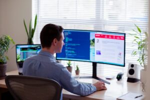 stanowisko pracy z monitorem